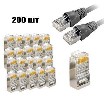 Конектор RJ-45 GEAR САТ.5E 8P8C FTP екранований (уп 200шт) 6394gr фото