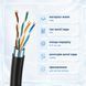 Внешний медный FTP патч-корд Cat5e CU 70 м черный RJ45 кабель для интернета подключения ПК роутера и LAN сети уличный 88409м фото 3