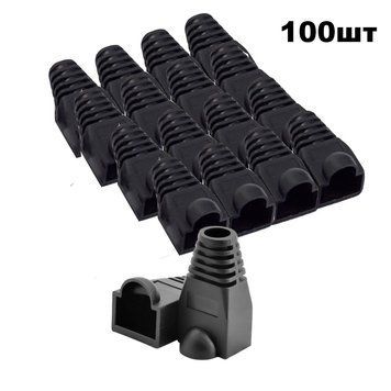 Захисний ковпачок коннектора RJ-45 8p8c Чорний(уп 100шт) 6396gr фото