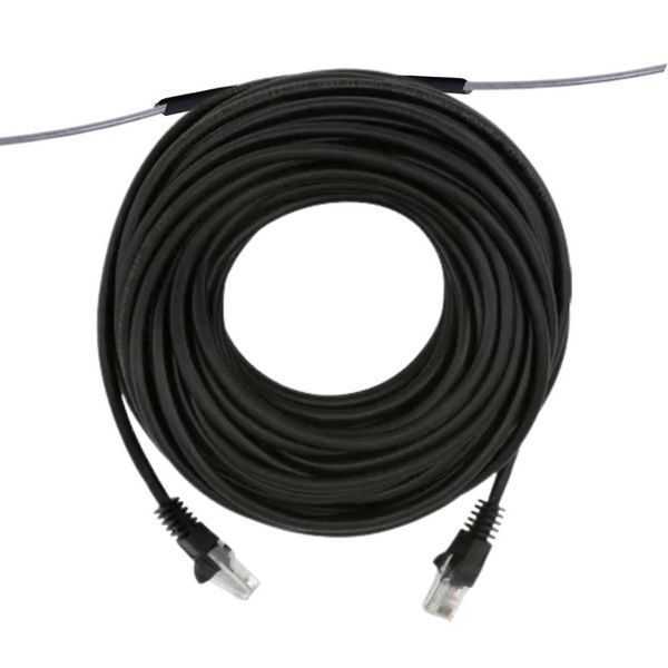 Патч-корд зовнішній UTP CCA з тросом CAT5e 20м, Чорний (88275м) 88275м фото