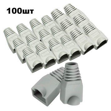 Захисний ковпачок коннектора RJ-45 8p8c Сірий(уп 100шт) 6399gr фото
