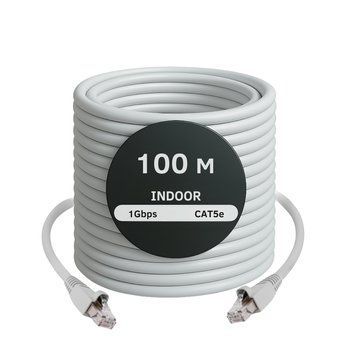 Патч-корд 100 м LAN Високошвидкісний мережевий кабель для інтернету до 1000 Мбіт/с (Gigabit Ethernet) KLM White 88210m фото