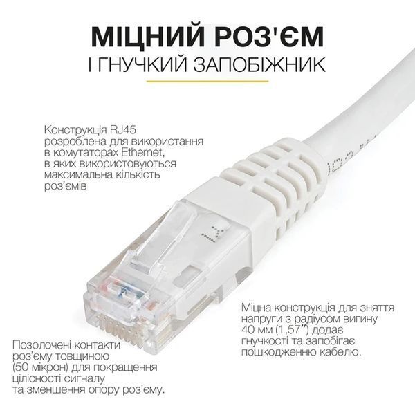 Патч-корд 20 м Cat 6 Мережевий інтернет-кабель до 10 Гбіт/с Ethernet RJ45 LAN Kayfovo 88179m фото