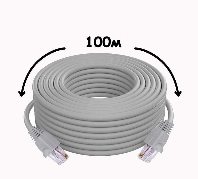 Патч-корд Gear 100 м Cat 5e UTP, внутрішній, сірий 87149unk фото